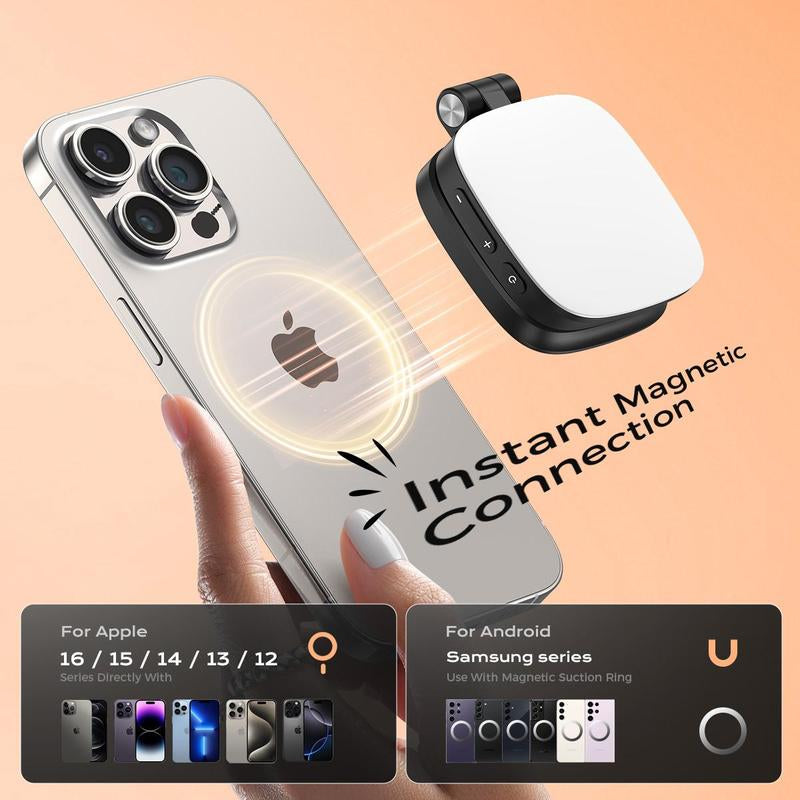 Foldable Magnetic Fill Light, 360° LED Selfie Fill Light, for Selfies, Phone Stand, Magnetic Selfie Light Compatible with Magsafe Iphone