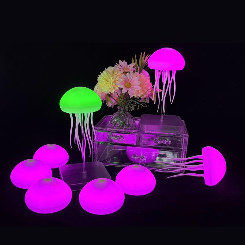 Jellyfish Design Ambient Modern Night Lights, 1 Count Rechargeable Jellyfish Table Lamp, LED Jellyfish Decorative Light for Bedroom, Modern Mood Lighting, Jellyfish Lamp for Home Decor