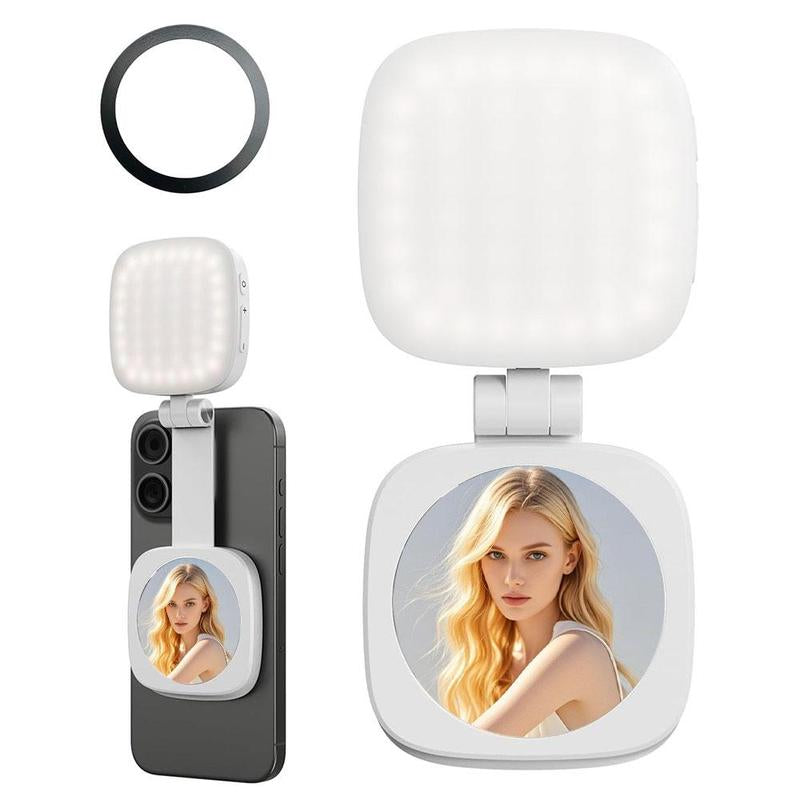 Foldable Magnetic Fill Light, 360° LED Selfie Fill Light, for Selfies, Phone Stand, Magnetic Selfie Light Compatible with Magsafe Iphone