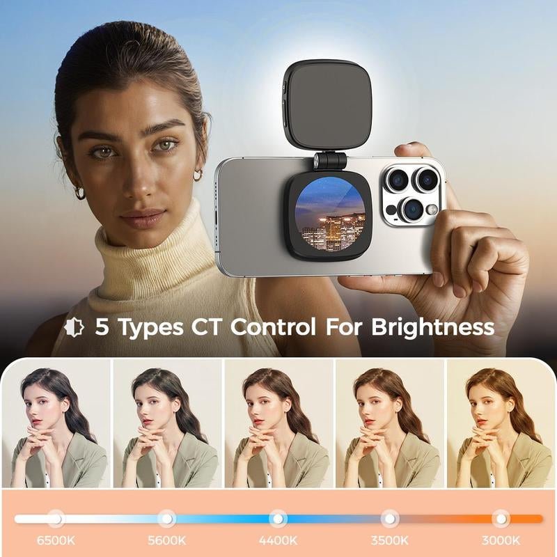 Foldable Magnetic Fill Light, 360° LED Selfie Fill Light, for Selfies, Phone Stand, Magnetic Selfie Light Compatible with Magsafe Iphone