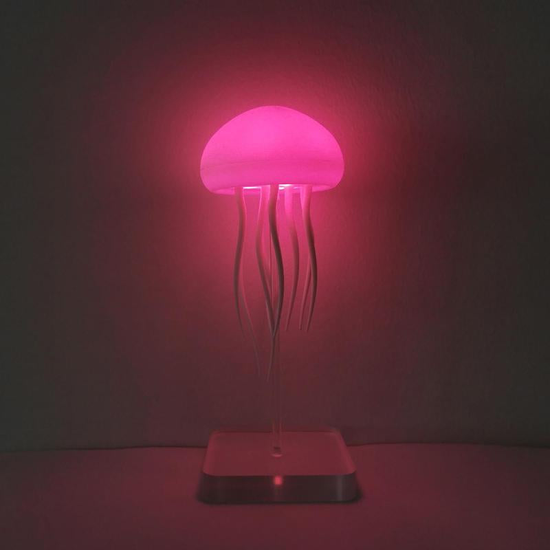 Jellyfish Design Ambient Modern Night Lights, 1 Count Rechargeable Jellyfish Table Lamp, LED Jellyfish Decorative Light for Bedroom, Modern Mood Lighting, Jellyfish Lamp for Home Decor