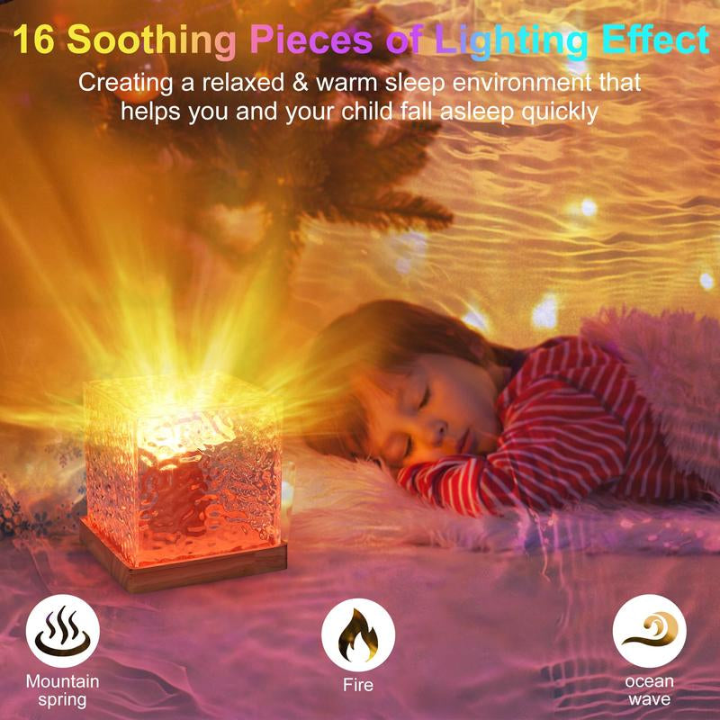Northern Lights Ocean Wave Projector Light Gradual Rotating Flame Water Ripple Lamp Remote for Office, Bedroom, Bar, Restaurant & Home Decor