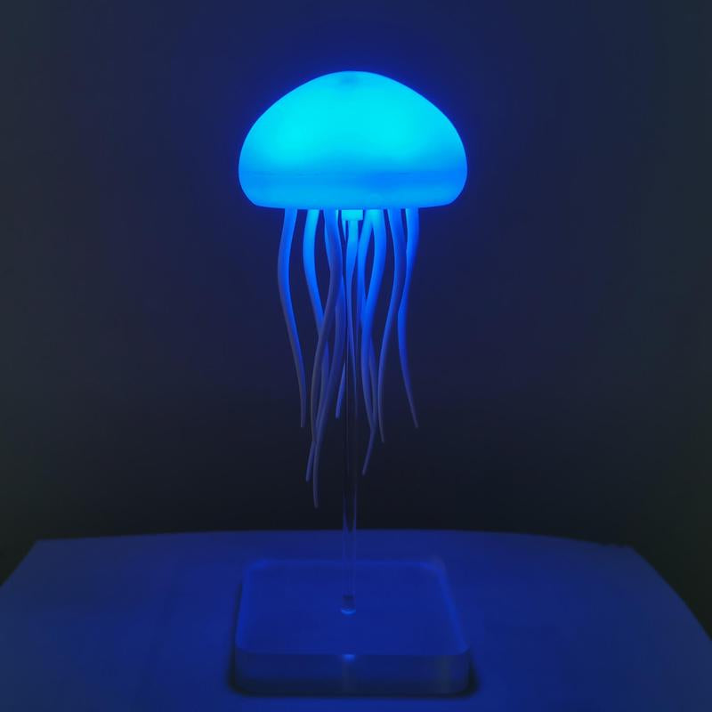 Jellyfish Design Ambient Modern Night Lights, 1 Count Rechargeable Jellyfish Table Lamp, LED Jellyfish Decorative Light for Bedroom, Modern Mood Lighting, Jellyfish Lamp for Home Decor