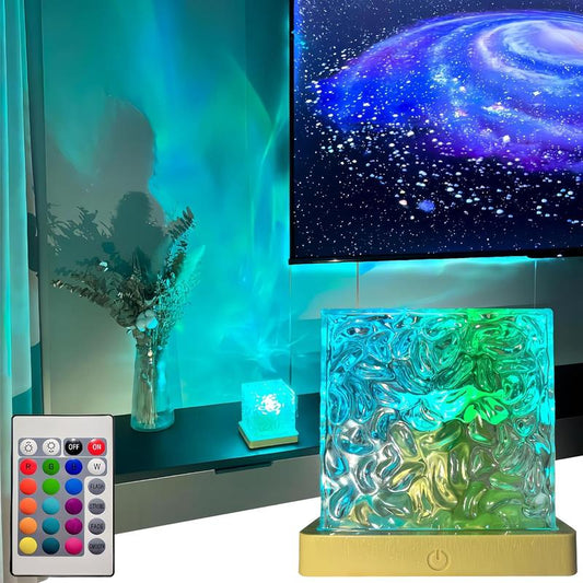 Ocean Wave Projector Night Light with Remote,Ocean Lamp,16 Colors LED Underwater Lamp,Night Lights for Adults,Water Lamp for Kids Room