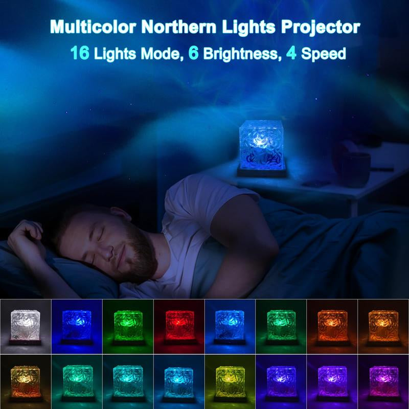 Northern Lights Ocean Wave Projector Light Gradual Rotating Flame Water Ripple Lamp Remote for Office, Bedroom, Bar, Restaurant & Home Decor
