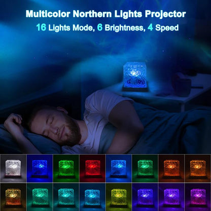 Northern Lights Ocean Wave Projector Light Gradual Rotating Flame Water Ripple Lamp Remote for Office, Bedroom, Bar, Restaurant & Home Decor