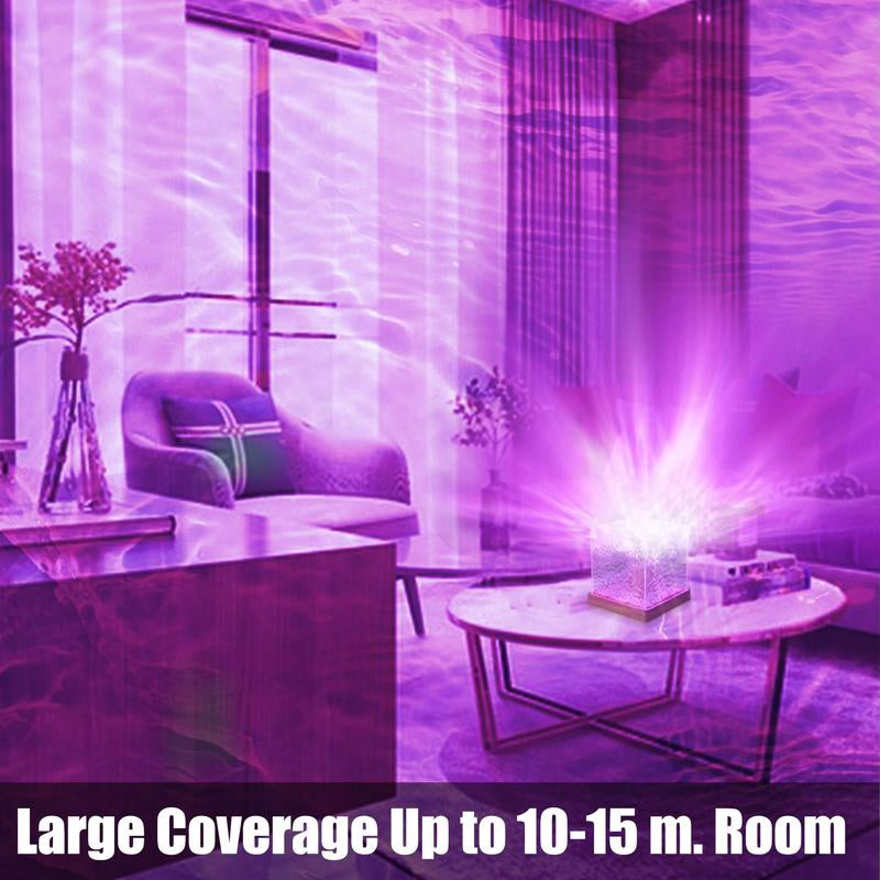 Northern Lights Ocean Wave Projector Light Gradual Rotating Flame Water Ripple Lamp Remote for Office, Bedroom, Bar, Restaurant & Home Decor
