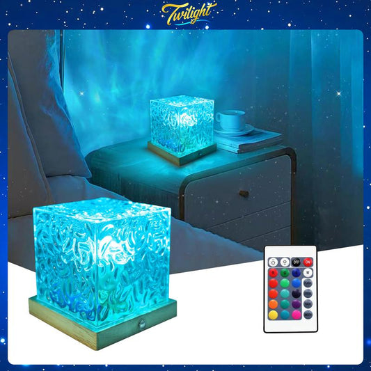 Northern Lights Ocean Wave Projector Light Gradual Rotating Flame Water Ripple Lamp Remote for Office, Bedroom, Bar, Restaurant & Home Decor