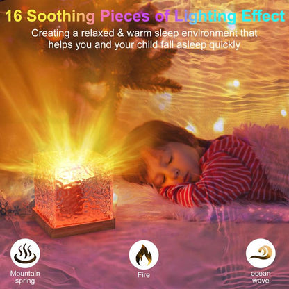 Northern Lights Ocean Wave Projector Light Gradual Rotating Flame Water Ripple Lamp Remote for Office, Bedroom, Bar, Restaurant & Home Decor