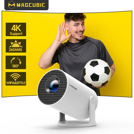 [US Warehouse] Magcubic Hy300Pro Portable Projector Wifi6 290ANSI Native 1280*720P Android11.0 4K Videosource Supported Allwinner H713 130"Screen BT5.4 Home Theater Outdoor Portable Mini Projector Portable Projector Projector 2025 WIFI6