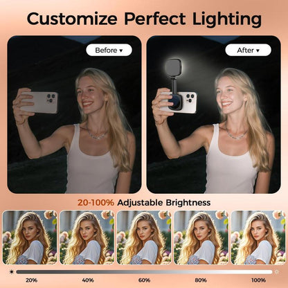 Foldable Magnetic Fill Light, 360° LED Selfie Fill Light, for Selfies, Phone Stand, Magnetic Selfie Light Compatible with Magsafe Iphone